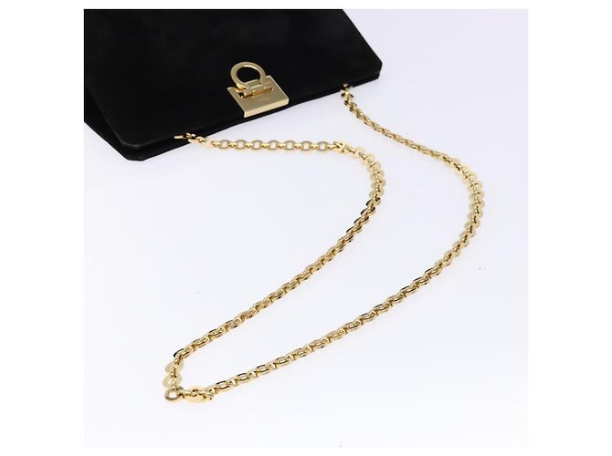 Borsa a spalla Gancini in suede nero e oro Auth BA5012 di Salvatore Ferragamo D'oro - vista 7