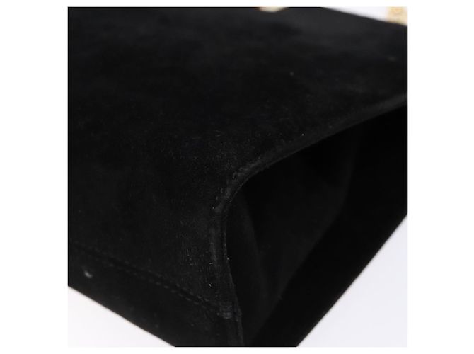 Borsa a spalla Gancini in suede nero e oro Auth BA5012 di Salvatore Ferragamo D'oro - vista 9