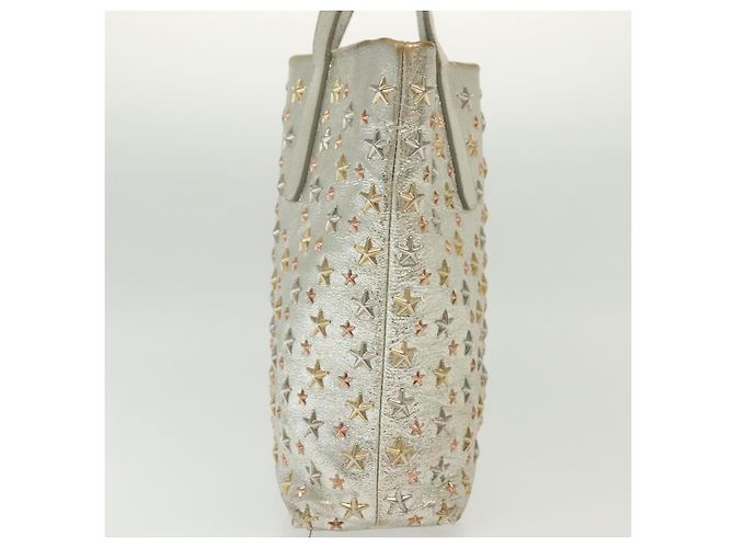Borsa Tote in Pelle Jimmy Choo Studs Champagne Oro Auth bs28966 D'oro - vista 4