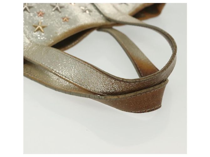 Borsa Tote in Pelle Jimmy Choo Studs Champagne Oro Auth bs28966 D'oro - vista 7