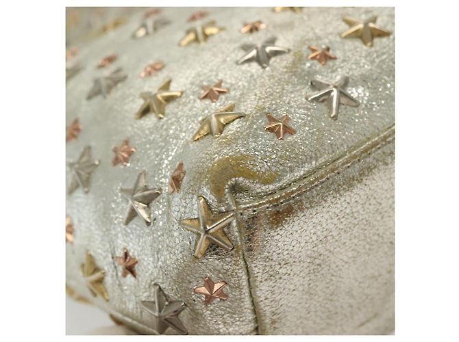 Borsa Tote in Pelle Jimmy Choo Studs Champagne Oro Auth bs28966 D'oro - vista 9