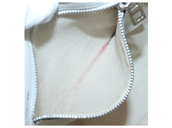 LOEWE Anagram East West Shopper Tote Bag Leder Weiß Silber Auth bs28939 - Ansicht 11