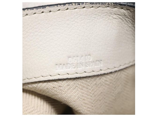 LOEWE Anagram East West Shopper Tote Bag Leder Weiß Silber Auth bs28939 - Ansicht 12