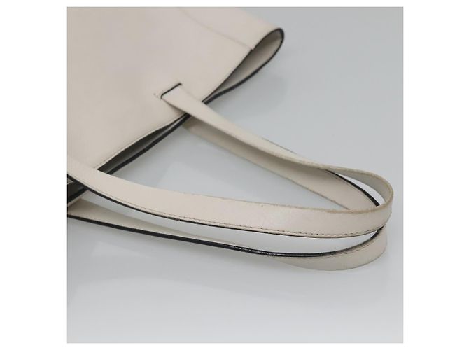LOEWE Anagram East West Shopper Tote Bag Leder Weiß Silber Auth bs28939 - Ansicht 7