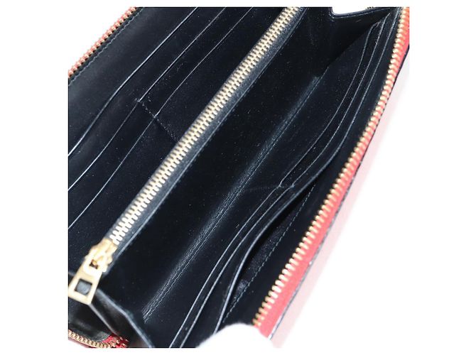 LOEWE Anagramm Langer Geldbeutel Leder Rot Auth 138577M - Ansicht 10