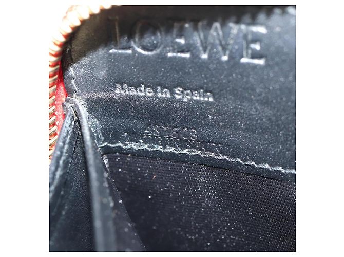 LOEWE Anagramm Langer Geldbeutel Leder Rot Auth 138577M - Ansicht 12