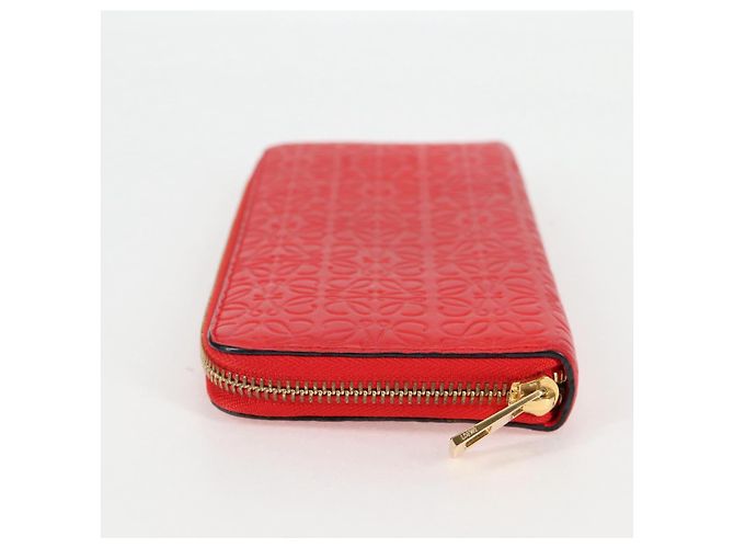 LOEWE Anagramm Langer Geldbeutel Leder Rot Auth 138577M - Ansicht 3