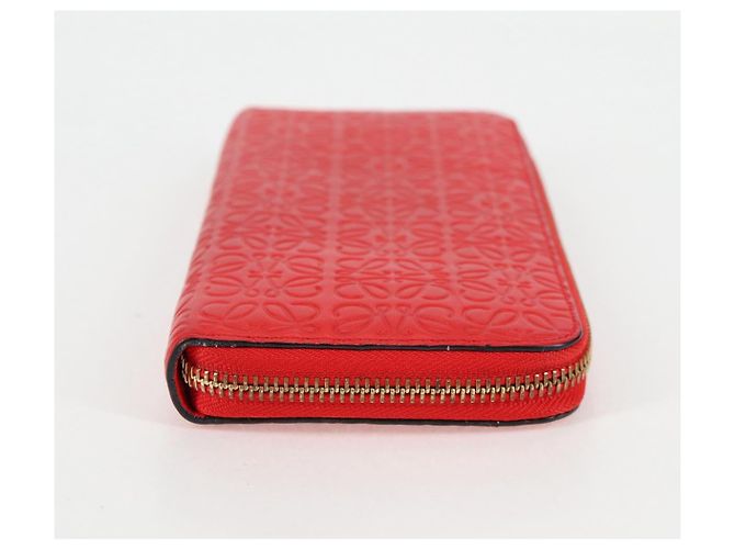 LOEWE Anagramm Langer Geldbeutel Leder Rot Auth 138577M - Ansicht 4