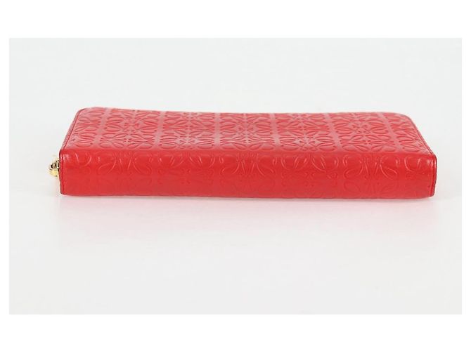 LOEWE Anagramm Langer Geldbeutel Leder Rot Auth 138577M - Ansicht 6