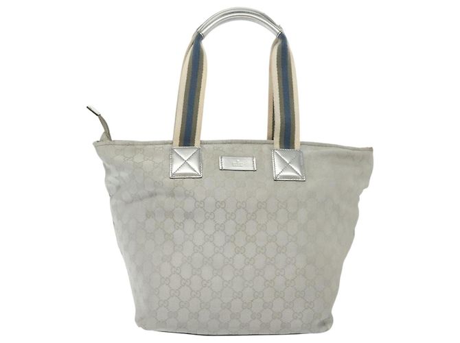 GUCCI GG Canvas Tote Bag Silber 131231 Auth BA4967 - Ansicht 13