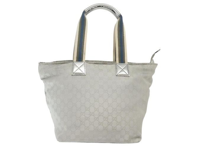 GUCCI GG Canvas Tote Bag Silber 131231 Auth BA4967 - Ansicht 2