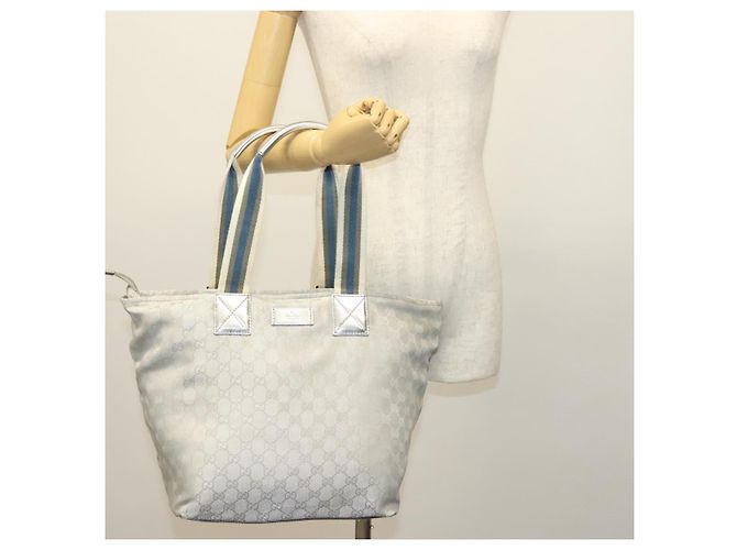 GUCCI GG Canvas Tote Bag Silber 131231 Auth BA4967 - Ansicht 22