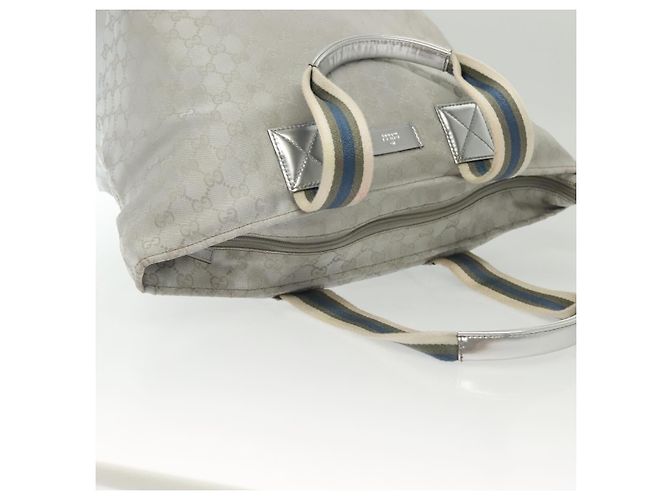 GUCCI GG Canvas Tote Bag Silber 131231 Auth BA4967 - Ansicht 6