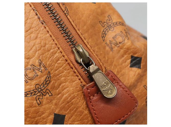 Borsa MCM Logogram Vicetos in pelle PVC marrone e oro Auth yk19289 D'oro - vista 10