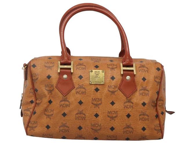 Borsa MCM Logogram Vicetos in pelle PVC marrone e oro Auth yk19289 D'oro - vista 13