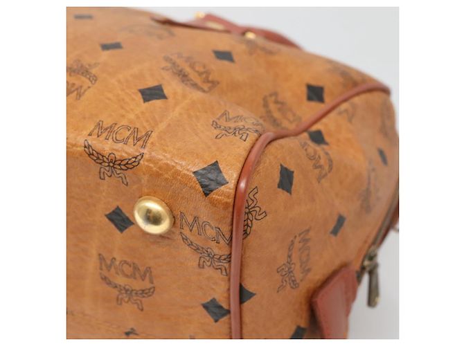Borsa MCM Logogram Vicetos in pelle PVC marrone e oro Auth yk19289 D'oro - vista 15