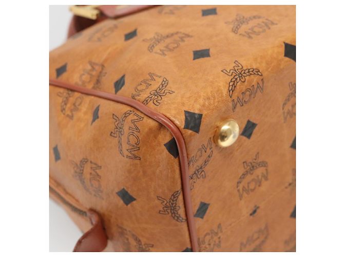 Borsa MCM Logogram Vicetos in pelle PVC marrone e oro Auth yk19289 D'oro - vista 16