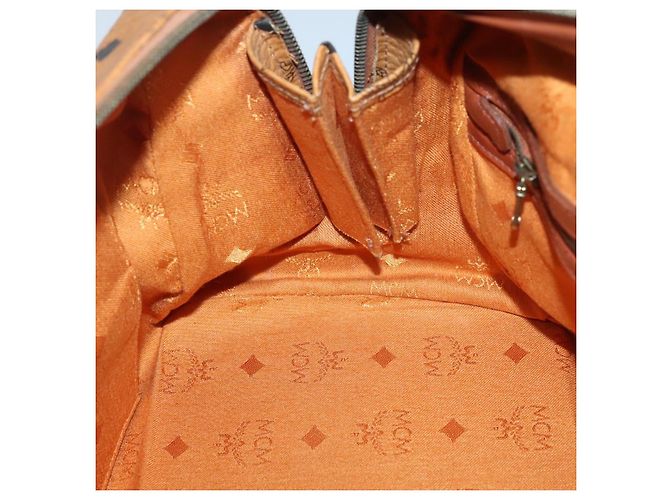 Borsa MCM Logogram Vicetos in pelle PVC marrone e oro Auth yk19289 D'oro - vista 18