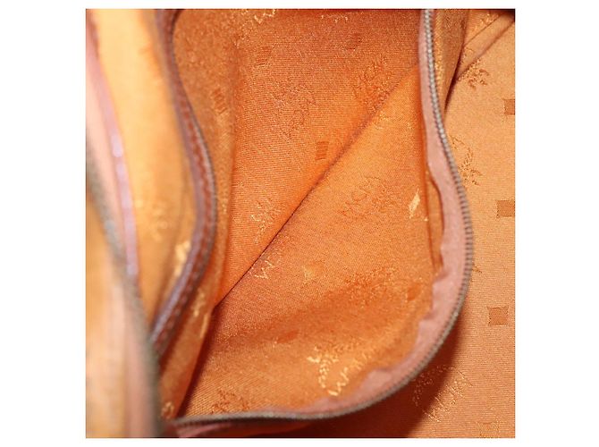 Borsa MCM Logogram Vicetos in pelle PVC marrone e oro Auth yk19289 D'oro - vista 19