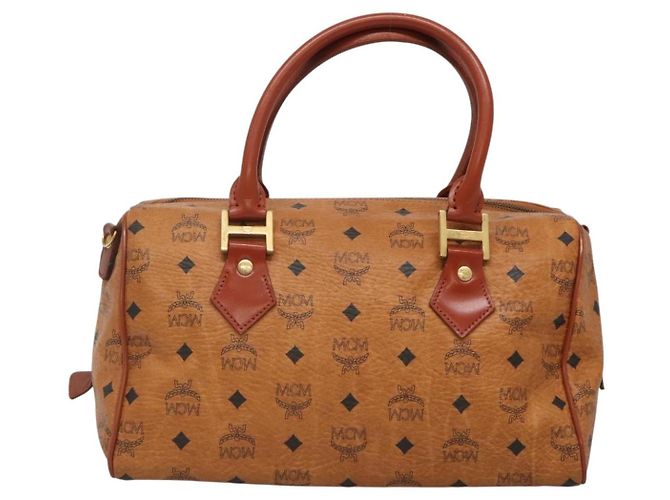 Borsa MCM Logogram Vicetos in pelle PVC marrone e oro Auth yk19289 D'oro - vista 2
