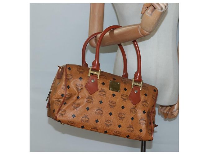 Borsa MCM Logogram Vicetos in pelle PVC marrone e oro Auth yk19289 D'oro - vista 20