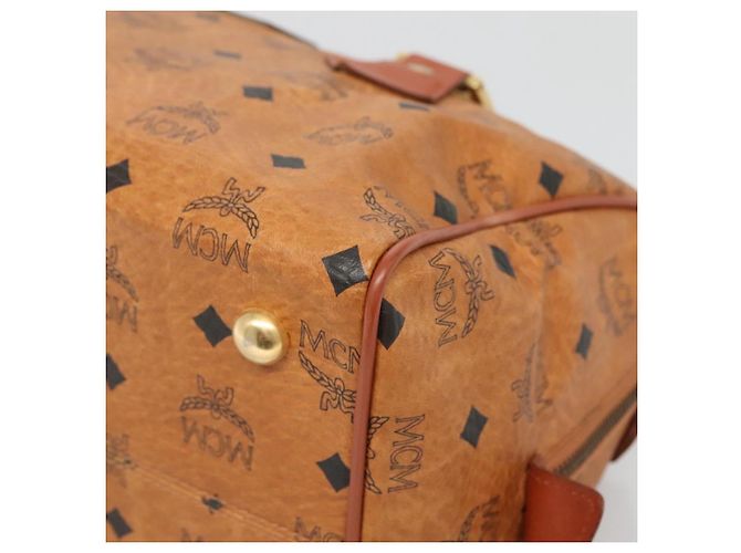 Borsa MCM Logogram Vicetos in pelle PVC marrone e oro Auth yk19289 D'oro - vista 9