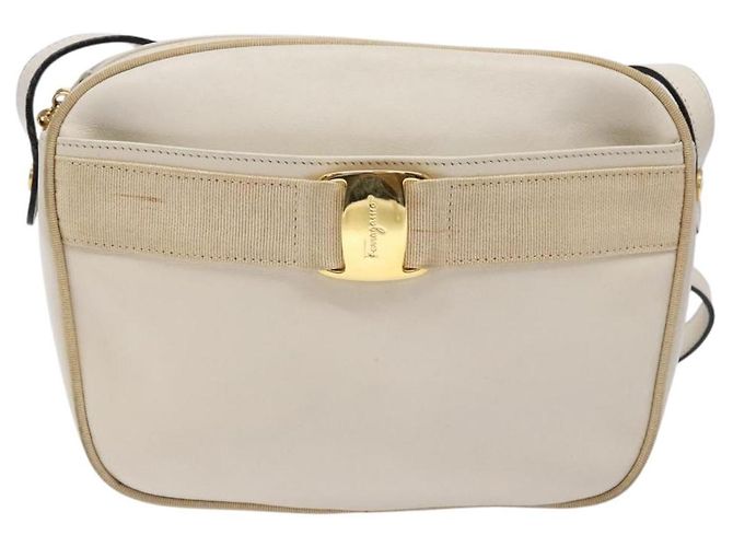 Borsa a Spalla Vala in Pelle Beige Oro Salvatore Ferragamo Auth hk2927 D'oro - vista 13