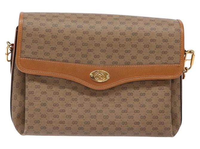 Gucci Borsa a Spalla Micro GG Supreme PVC Beige 001 115 6165 8031 Auth ep10240 D'oro - vista 13