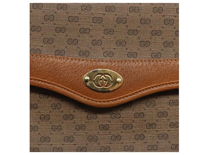 Gucci Borsa a Spalla Micro GG Supreme PVC Beige 001 115 6165 8031 Auth ep10240 D'oro - vista 18