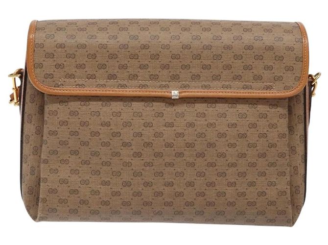 Gucci Borsa a Spalla Micro GG Supreme PVC Beige 001 115 6165 8031 Auth ep10240 D'oro - vista 2
