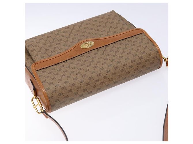 Gucci Borsa a Spalla Micro GG Supreme PVC Beige 001 115 6165 8031 Auth ep10240 D'oro - vista 6