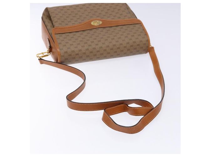 Gucci Borsa a Spalla Micro GG Supreme PVC Beige 001 115 6165 8031 Auth ep10240 D'oro - vista 7