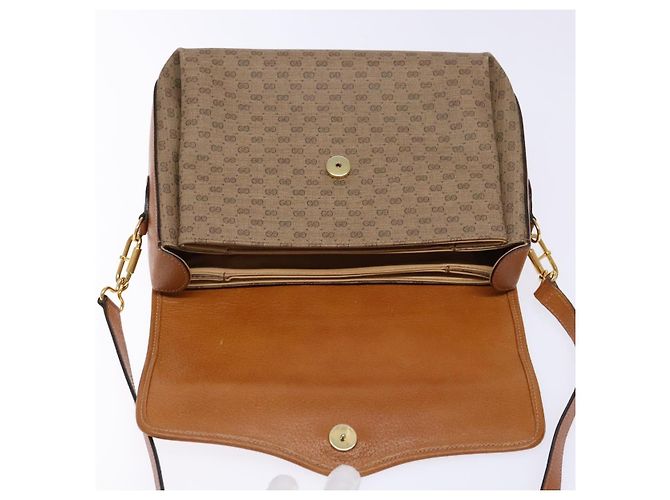 Gucci Borsa a Spalla Micro GG Supreme PVC Beige 001 115 6165 8031 Auth ep10240 D'oro - vista 9