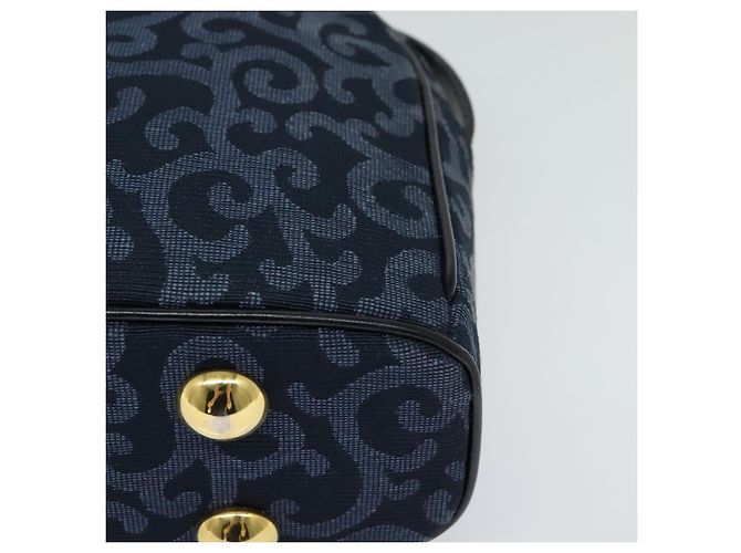 Saint Laurent Sac à bandoulière en toile bleu marine et or Auth bs28993 Doré - vue 15