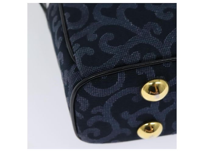 Saint Laurent Sac à bandoulière en toile bleu marine et or Auth bs28993 Doré - vue 16