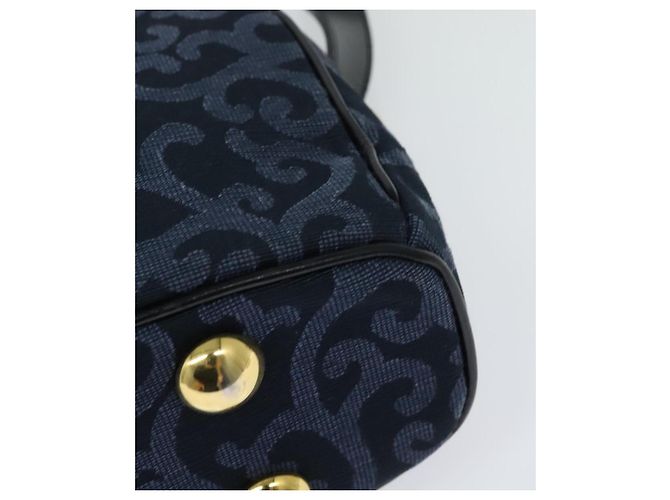 Saint Laurent Sac à bandoulière en toile bleu marine et or Auth bs28993 Doré - vue 17