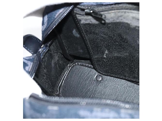 Saint Laurent Sac à bandoulière en toile bleu marine et or Auth bs28993 Doré - vue 19