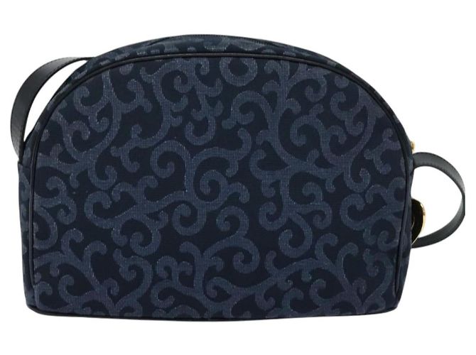 Saint Laurent Sac à bandoulière en toile bleu marine et or Auth bs28993 Doré - vue 2