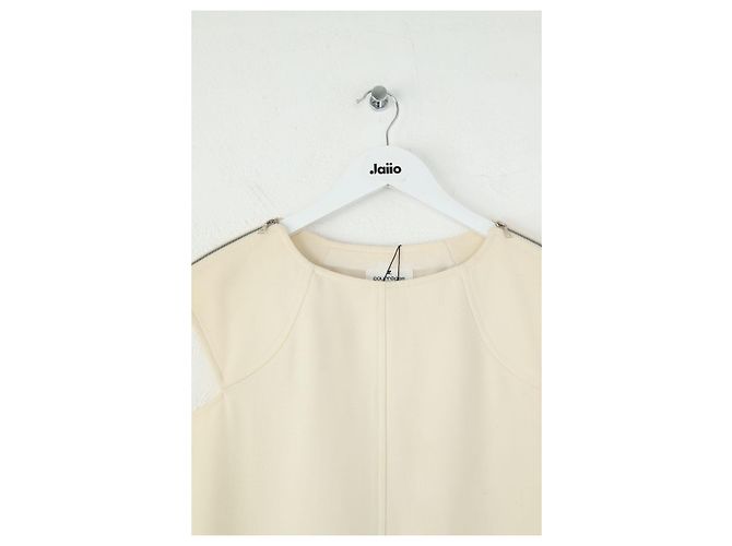 Courreges Ecrufarbenes Wollkleid Roh - Ansicht 2