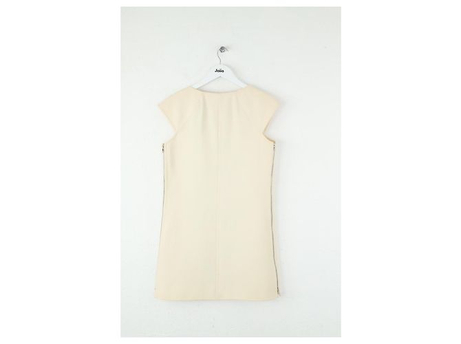 Courreges Ecrufarbenes Wollkleid Roh - Ansicht 3