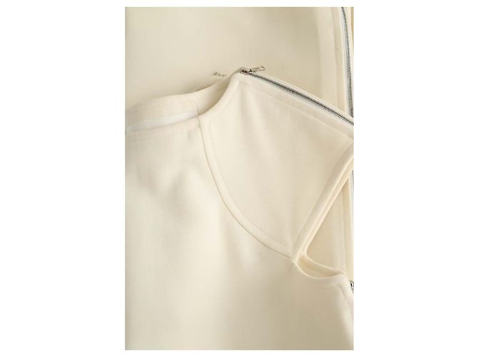 Courreges Ecrufarbenes Wollkleid Roh - Ansicht 6