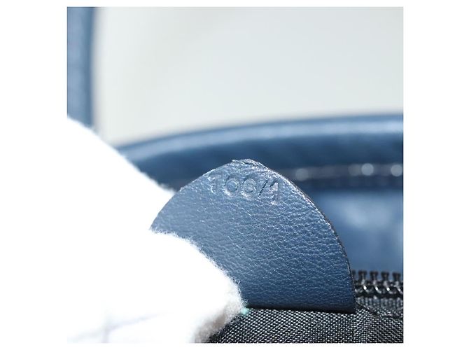 Céline Borsa a mano CELINE in nylon blu navy e oro Auth ep10381 D'oro - vista 12