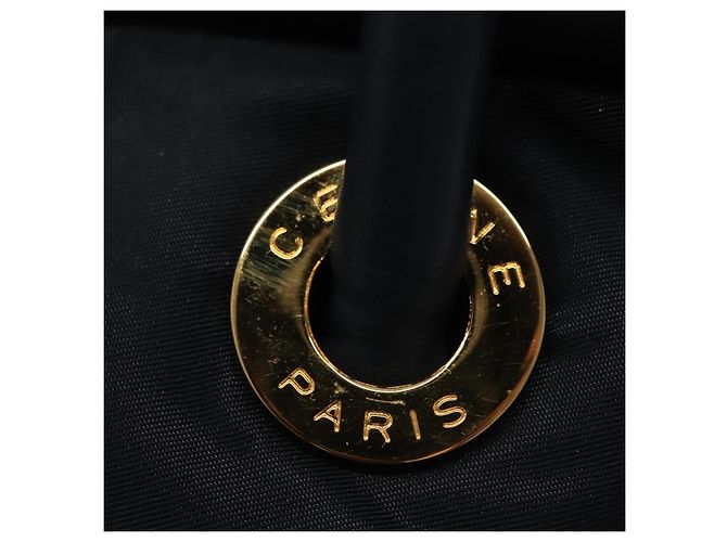Céline Borsa a mano CELINE in nylon blu navy e oro Auth ep10381 D'oro - vista 17