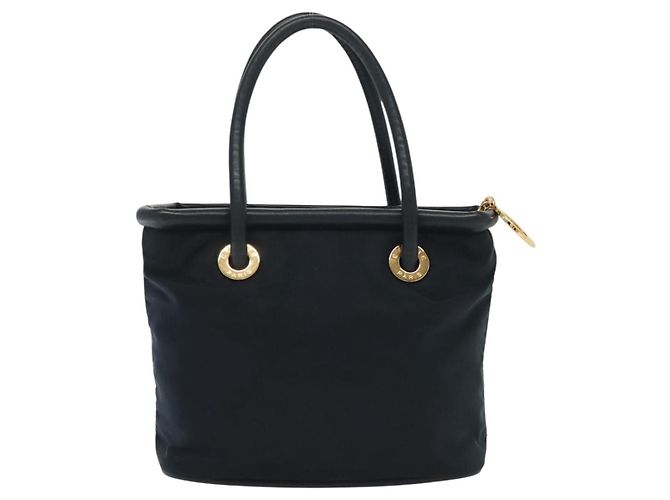 Céline Borsa a mano CELINE in nylon blu navy e oro Auth ep10381 D'oro - vista 2
