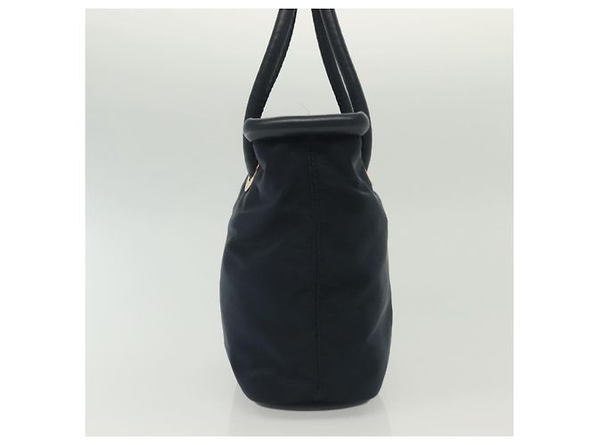 Céline Borsa a mano CELINE in nylon blu navy e oro Auth ep10381 D'oro - vista 4