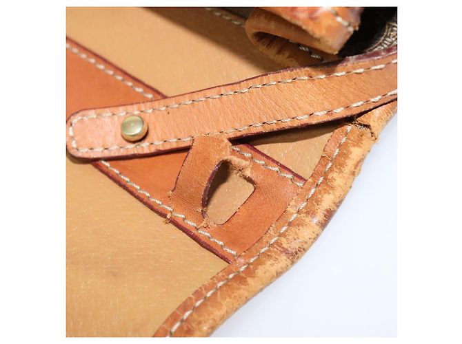 Céline Borsa a Spalla in Tela Macadam CELINE in Pelle PVC Marrone Oro Auth 139945 D'oro - vista 10