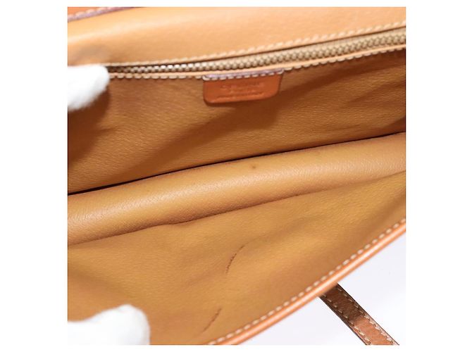 Céline Borsa a Spalla in Tela Macadam CELINE in Pelle PVC Marrone Oro Auth 139945 D'oro - vista 11