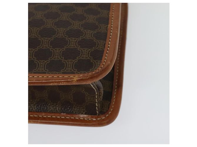 Céline Borsa a Spalla in Tela Macadam CELINE in Pelle PVC Marrone Oro Auth 139945 D'oro - vista 17