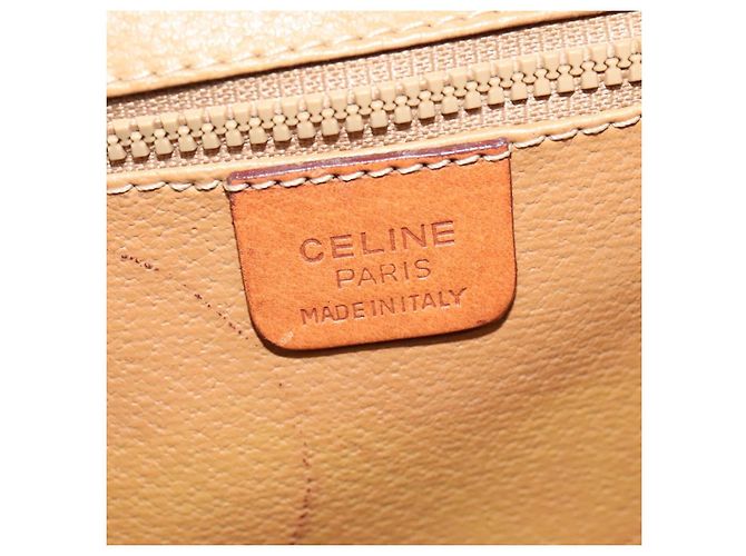 Céline Borsa a Spalla in Tela Macadam CELINE in Pelle PVC Marrone Oro Auth 139945 D'oro - vista 19