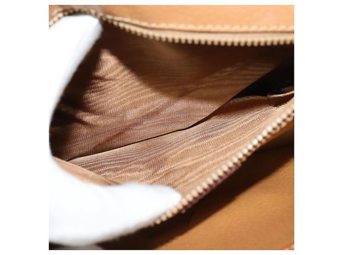 Céline Borsa a Spalla in Tela Macadam CELINE in Pelle PVC Marrone Oro Auth 139945 D'oro - vista 22